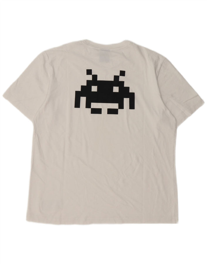 Velika bijela muška majica kratkih rukava s grafičkim motivima