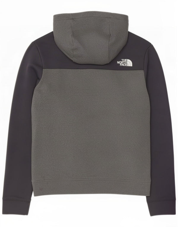 The North Face muška majica s kapuljačom i izrezom s patentnim zatvaračem Mali sivi poliester u boji