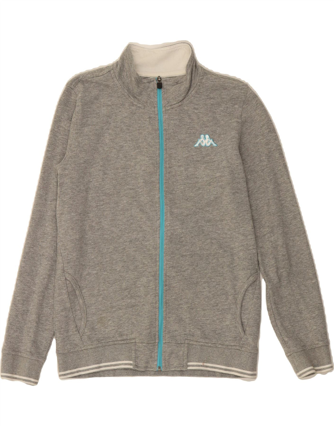 KAPPA Boys Tracksuit Top Jacket 13-14 Years XL Grey Cotton Vintage Kappa and Second-Hand Kappa from Messina Hembry 