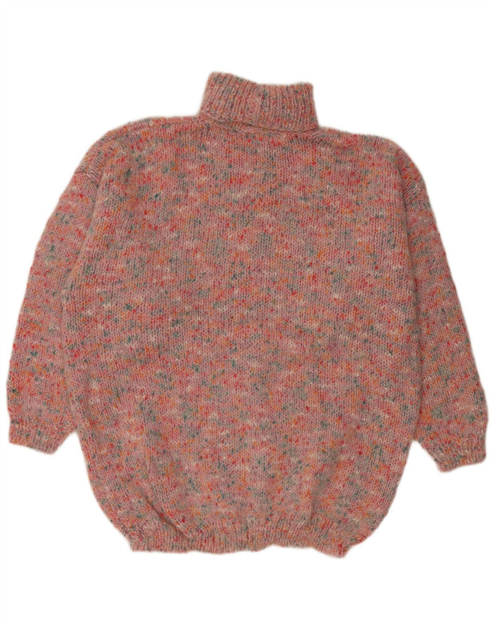VINTAGE ženski pulover s velikim ovratnikom UK 20 2XL s ružičastim flekama