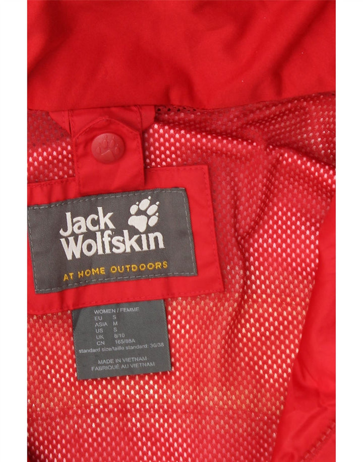 JACK WOLFSKIN Ženska kišna jakna s kapuljačom UK 8/10 Mala crvena poliamid