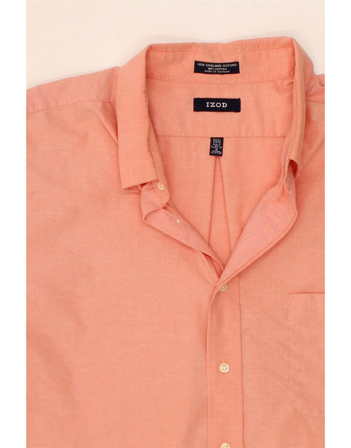 IZOD Mens Short Sleeve Shirt 2XL Pink Cotton Vintage Izod and Second-Hand Izod from Messina Hembry 