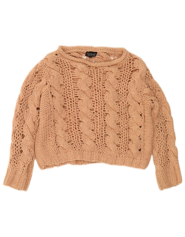 Topshop ženski pulover s kratkim izrezom UK 10 Small Beige