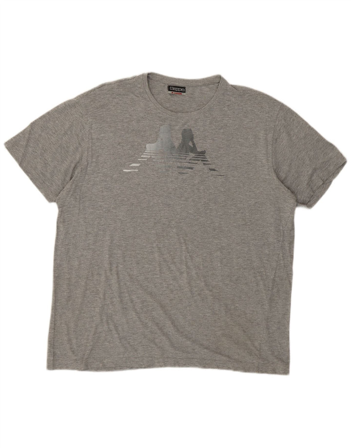 KAPPA ženska majica kratkih rukava s grafičkim motivima UK 18 XL sivi pamuk