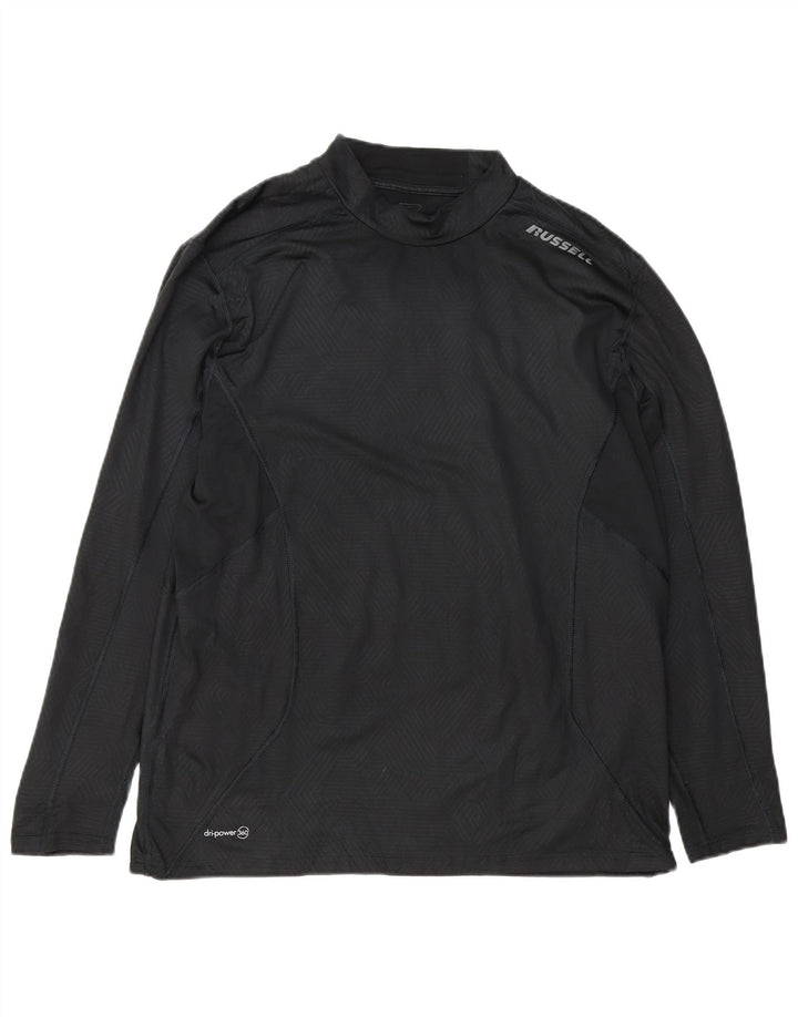 Russell atletska muška majica Dri-Power Graphic s dugim rukavima XL crna geometrijska