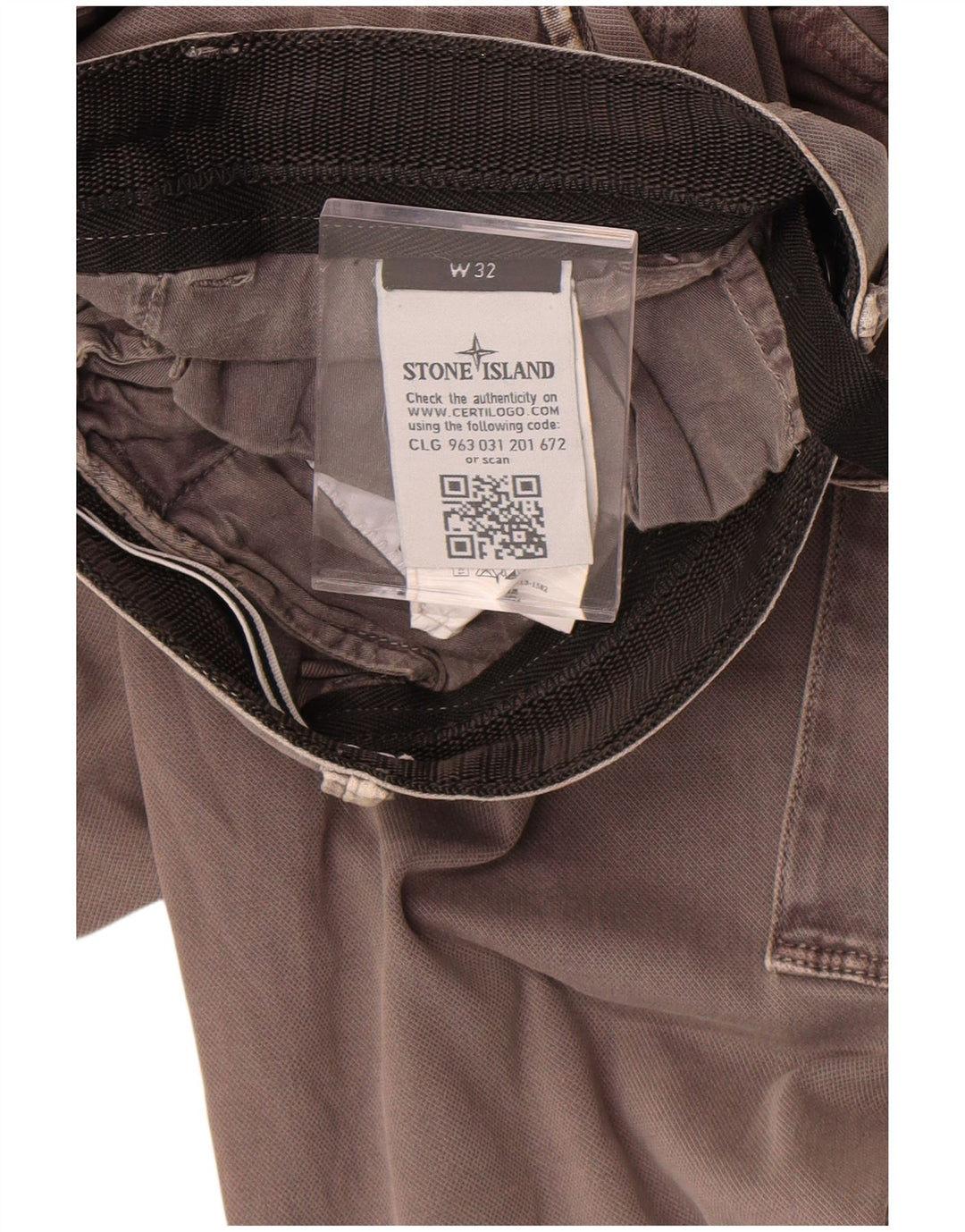 Stone Island muške ravne kargo hlače W32 L34 sivi pamuk