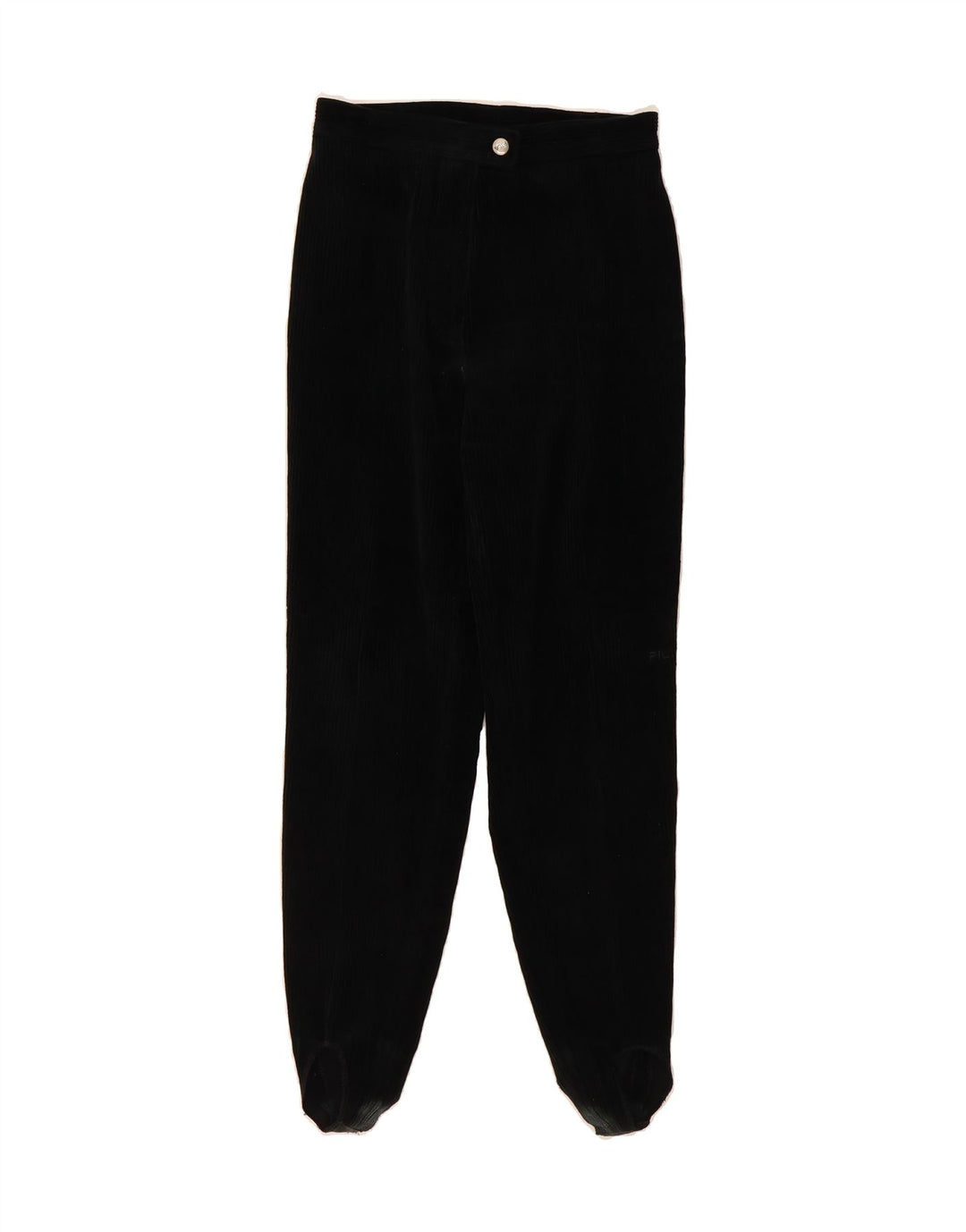 FILA Womens High Waist Stirrup Corduroy Trousers IT 46 Large W28 L30 Black Vintage Fila and Second-Hand Fila from Messina Hembry 
