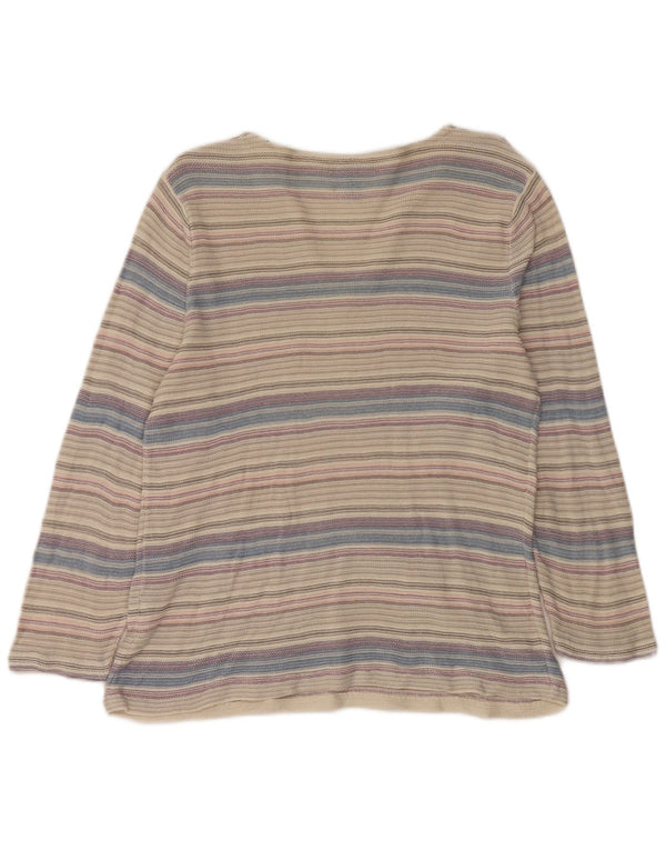 Ralph Lauren Ženska majica s 3/4 rukavima UK 14 Pamuk s velikim sivim prugama