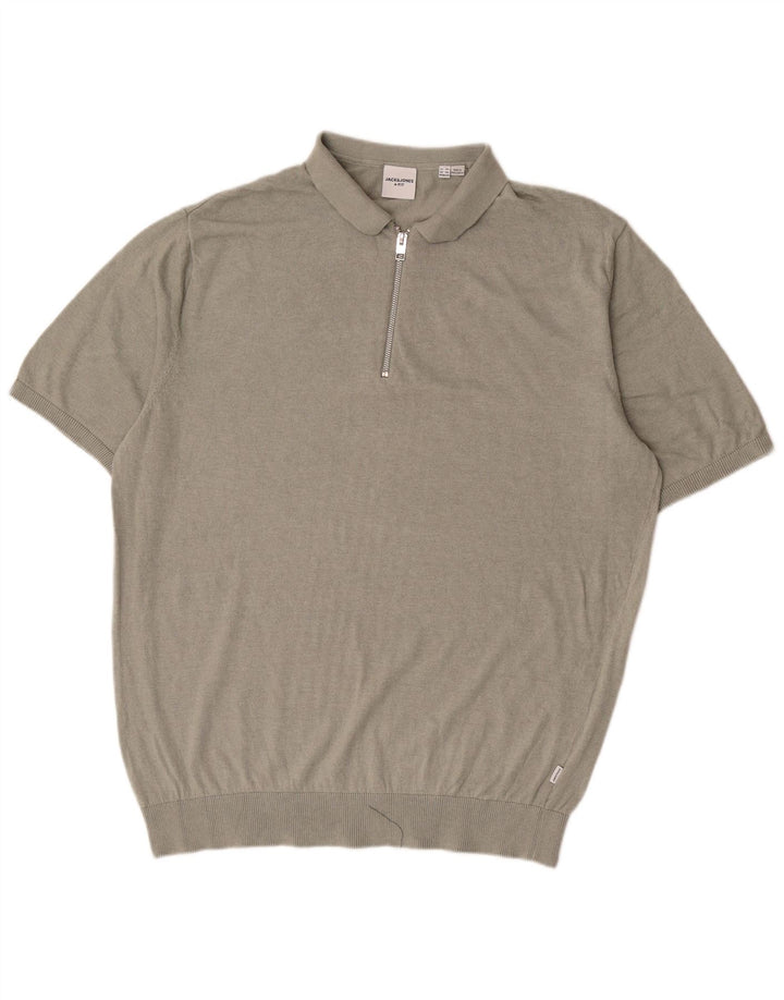 Jack & Jones muška polo majica kratkih rukava 3XL siva