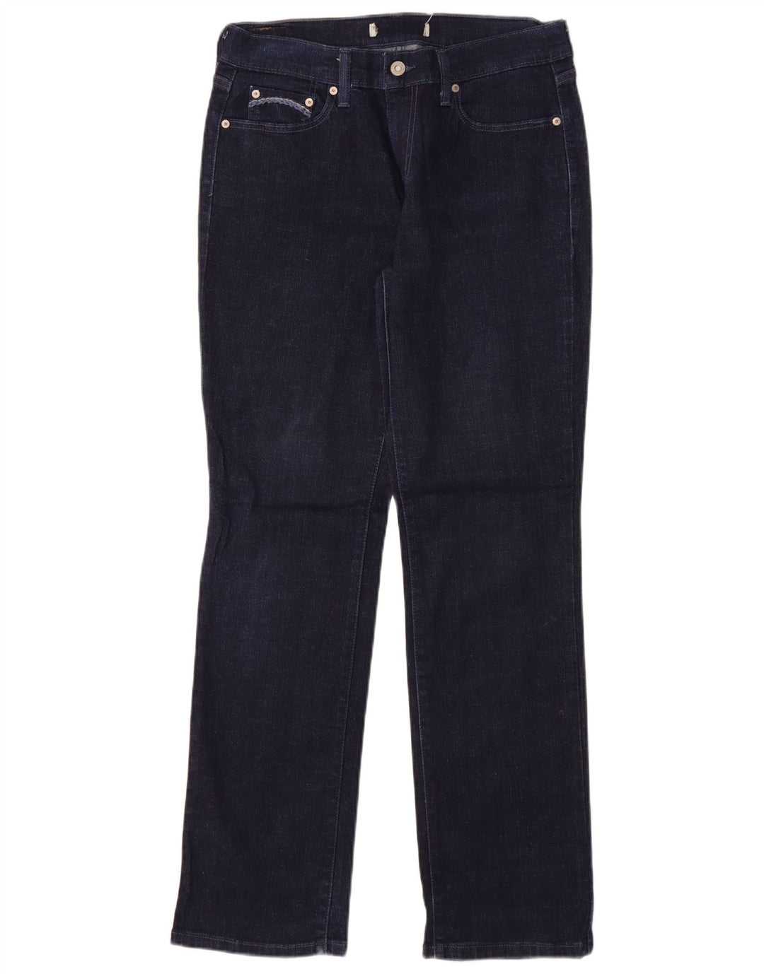 LEVI'S Ženske ravne traperice US 8 srednje W29 L32 tamnoplavi pamuk