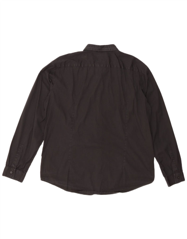 HUGO BOSS Muška uska košulja 2XL crni pamuk