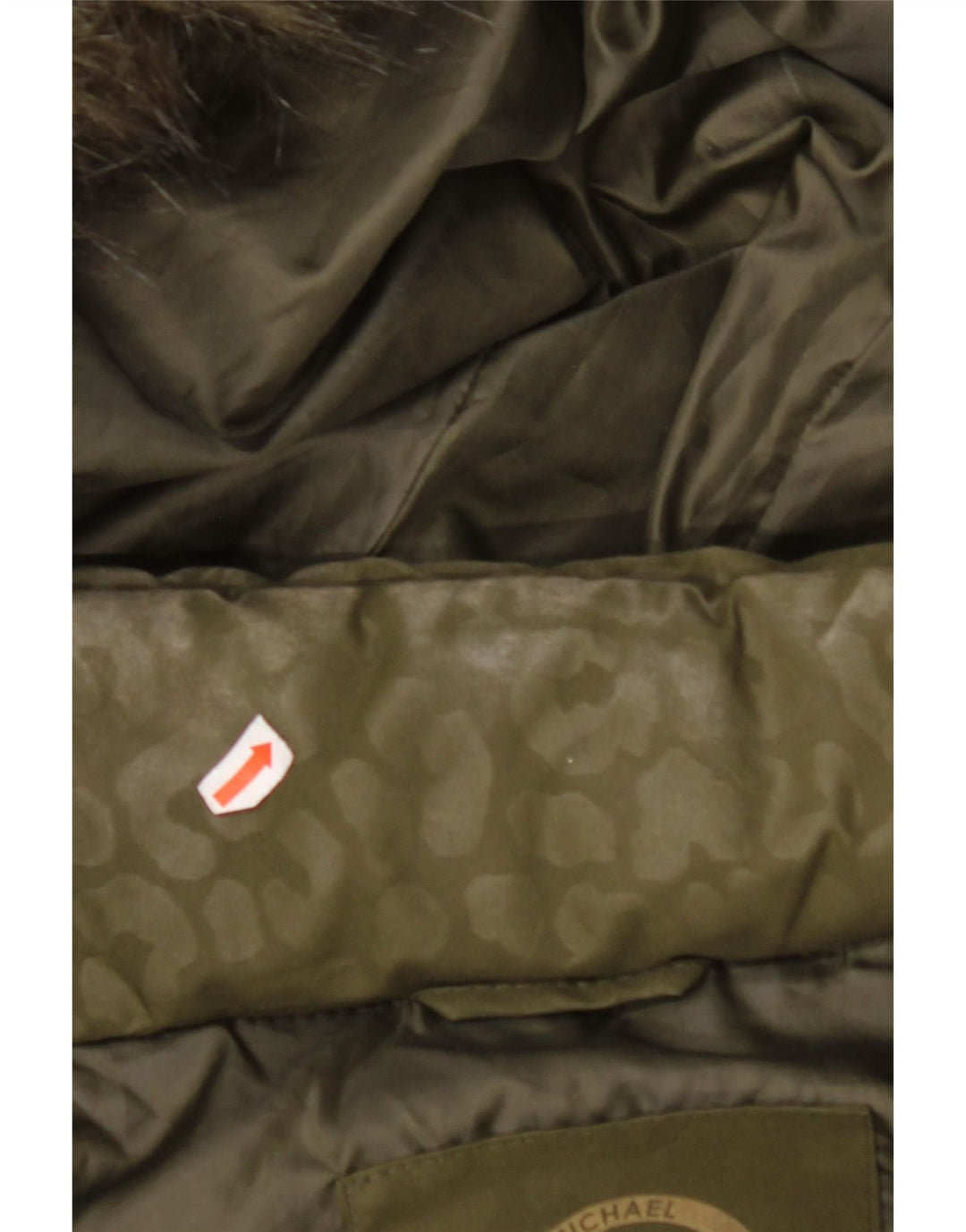 MICHAEL KORS Ženski podstavljeni kaput s kapuljačom UK 14 Srednji kaki životinjski print