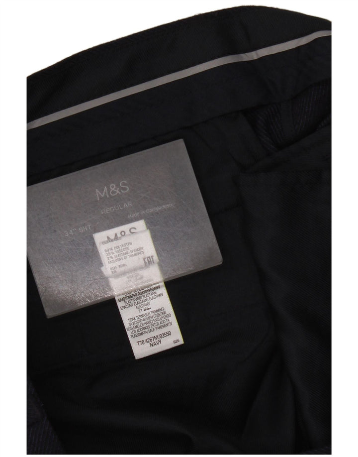 Marks & Spencer muške hlače ravnog odijela W34 L29 tamnoplavi poliester