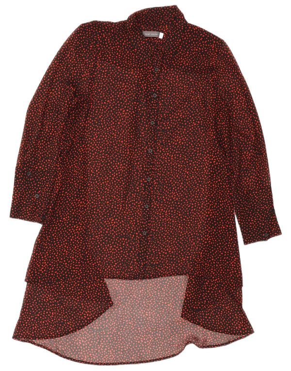 MINT VELVET Ženska košulja haljina dugih rukava UK 12 Srednje crna na točkice