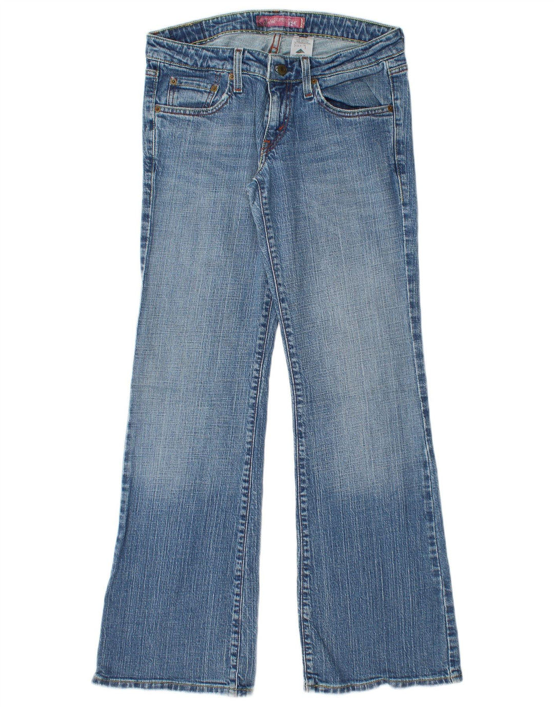Levi's ženske 524 super niske lepršave traperice US 9 srednje W30 L31 plavi pamuk