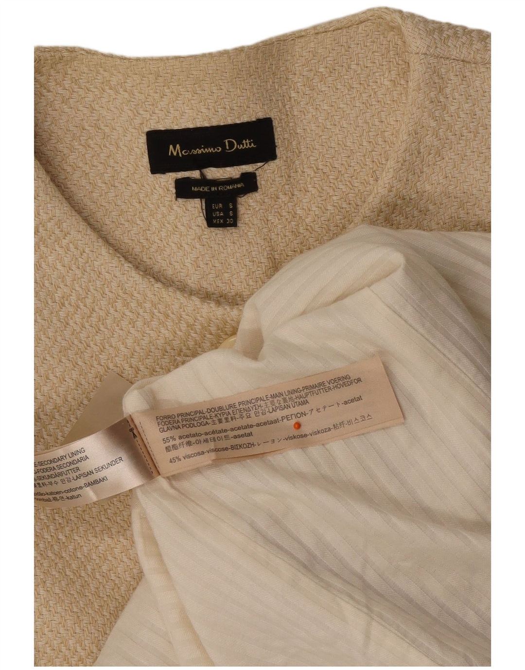 MASSIMO DUTTI ženski kaput UK 10 Small Beige Acetate