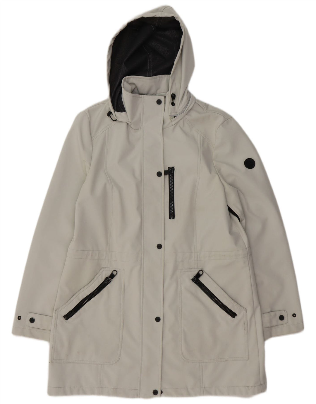 CALVIN KLEIN Ženska vjetrovka s kapuljačom UK 16 Veliki sivi poliester