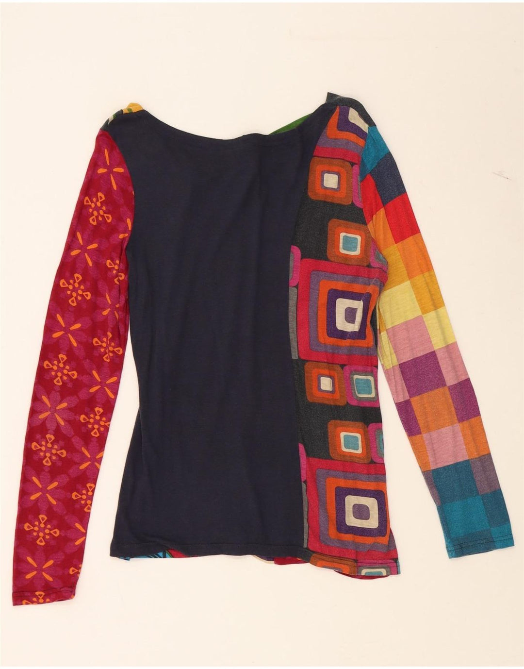 DESIGUAL Ženska majica dugih rukava s apstraktnim uzorkom UK 10 Mala crvena
