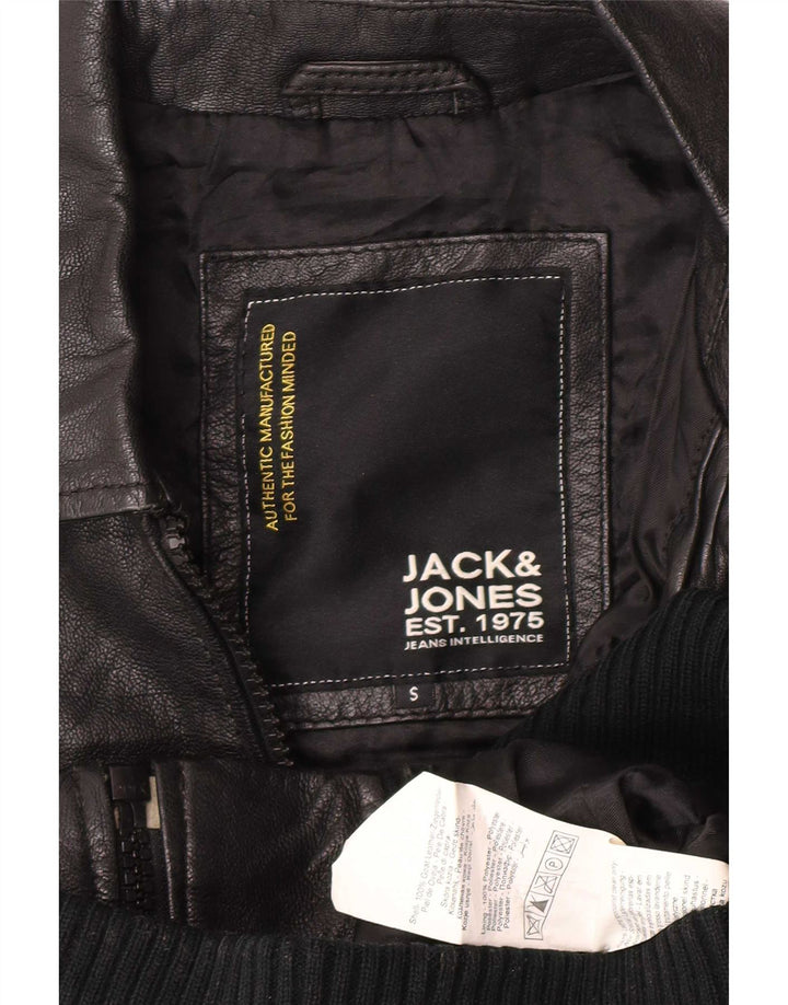 Jack & Jones muška kožna jakna UK 36 Mala crna