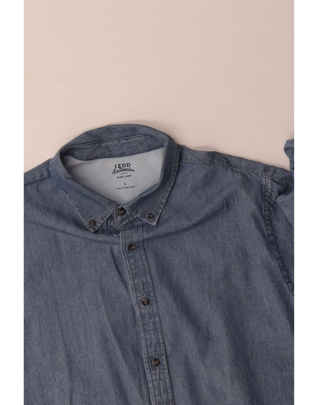 IZOD muška traper košulja sa slanom vodom, velika, plava pamučna