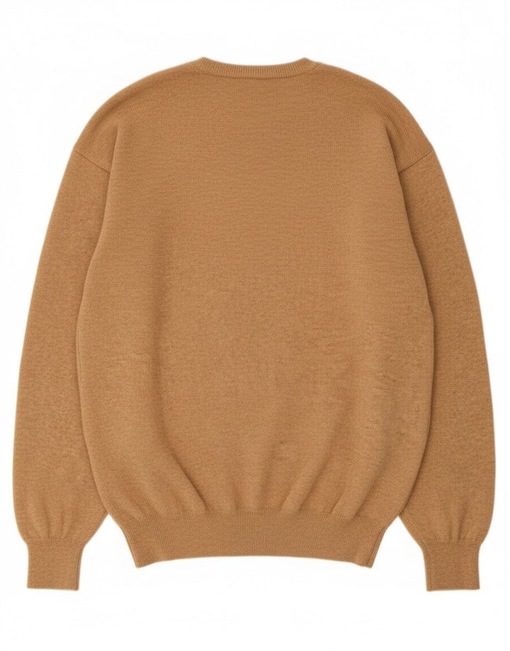 Massimo Dutti muški džemper s V izrezom XL bež vunene boje