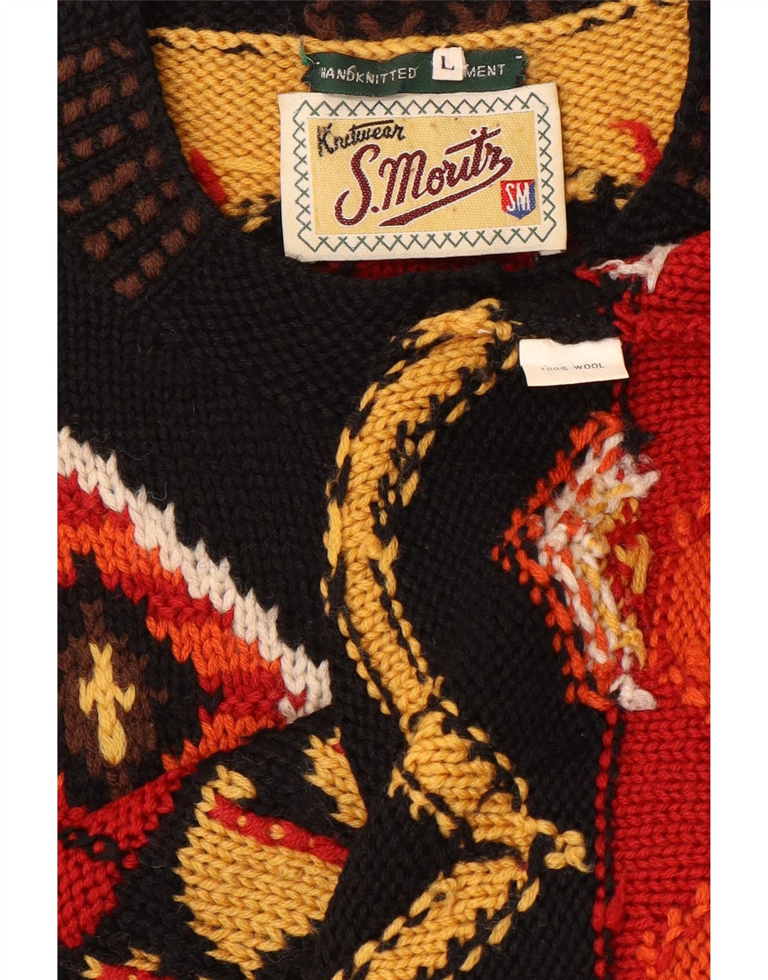 S.MORITZ Ženski kardigan pulover UK 16 Veliki višebojni geometrijski