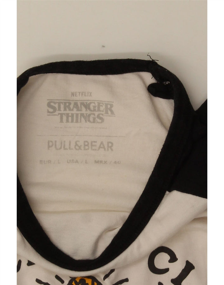 Pull & Bear Muška majica kratkih rukava s grafičkim motivima Veliki bijeli pamuk u blokovima boja