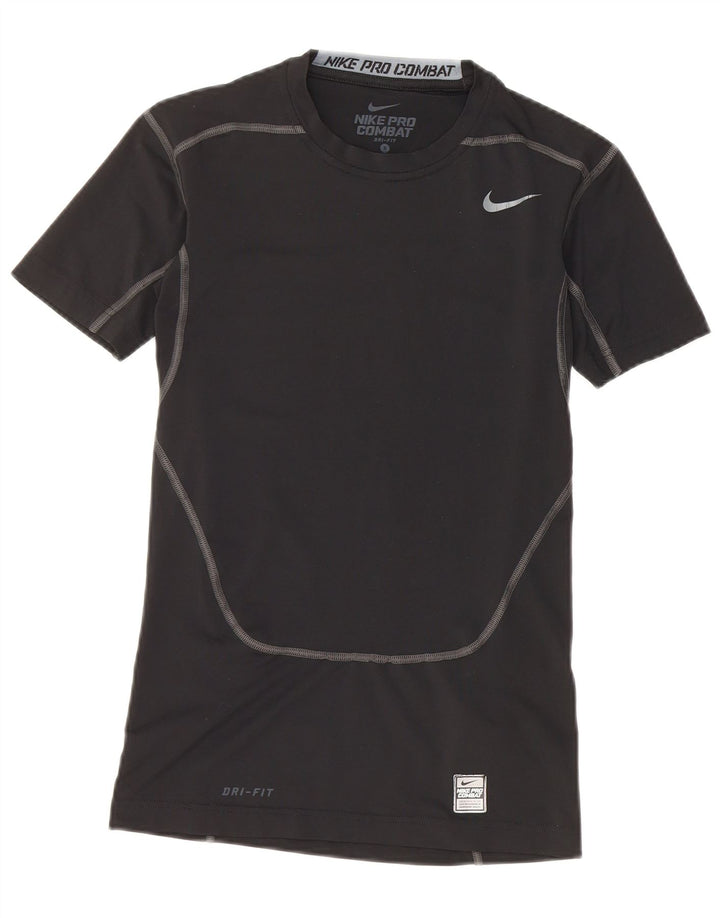 Nike muška kompresijska majica kratkih rukava, mali crni poliester