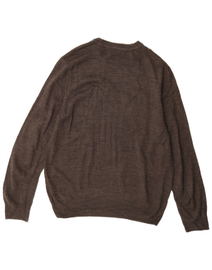 Dockers muški džemper s okruglim izrezom Srednje sivi Argyle/Diamond Akril