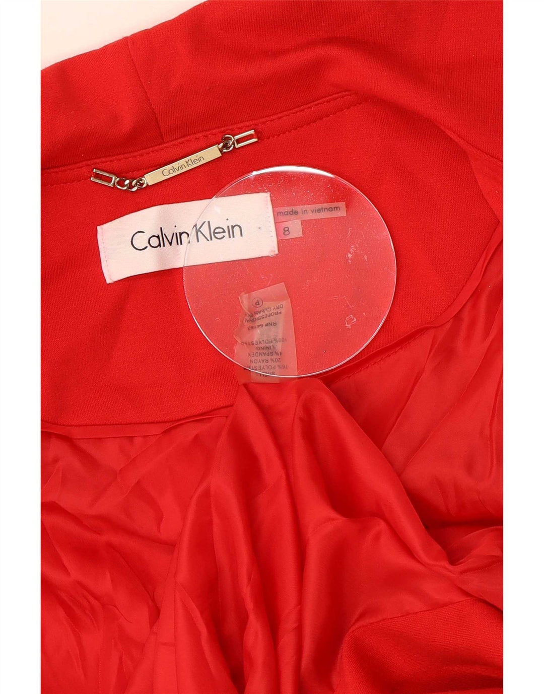 Calvin Klein Ženska jakna s otvorenim sakoom s 3/4 rukava US 8 srednje crvene boje od poliestera