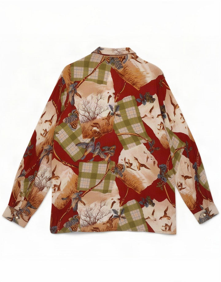 Vintage ženska košulja bluza UK 16 Veliki raznobojni patchwork Nature