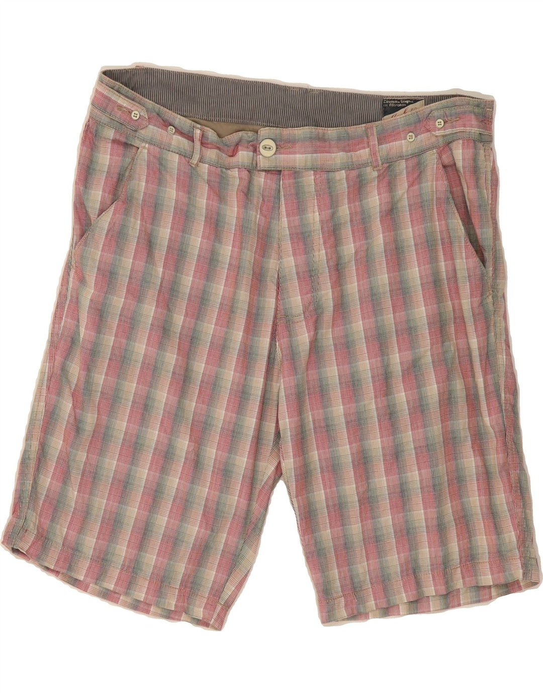 JACK & JONES Mens Chino Shorts XL W38 Multicoloured Check Cotton Vintage Jack & Jones and Second-Hand Jack & Jones from Messina Hembry 