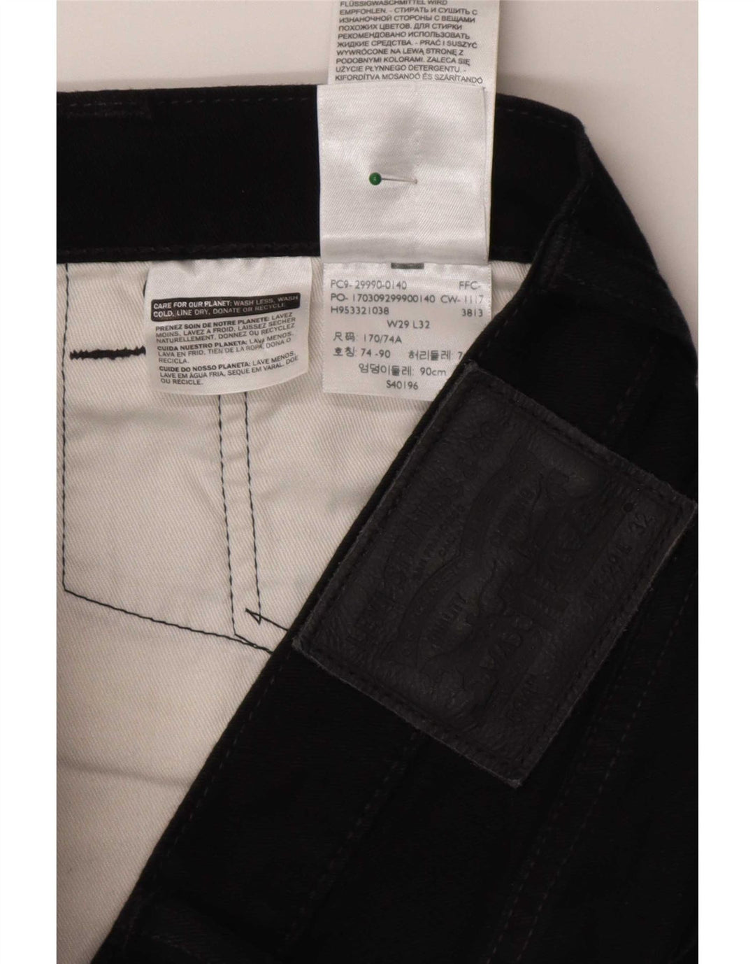 Levi's ženske ravne traperice 504 W29 L32 crni pamuk