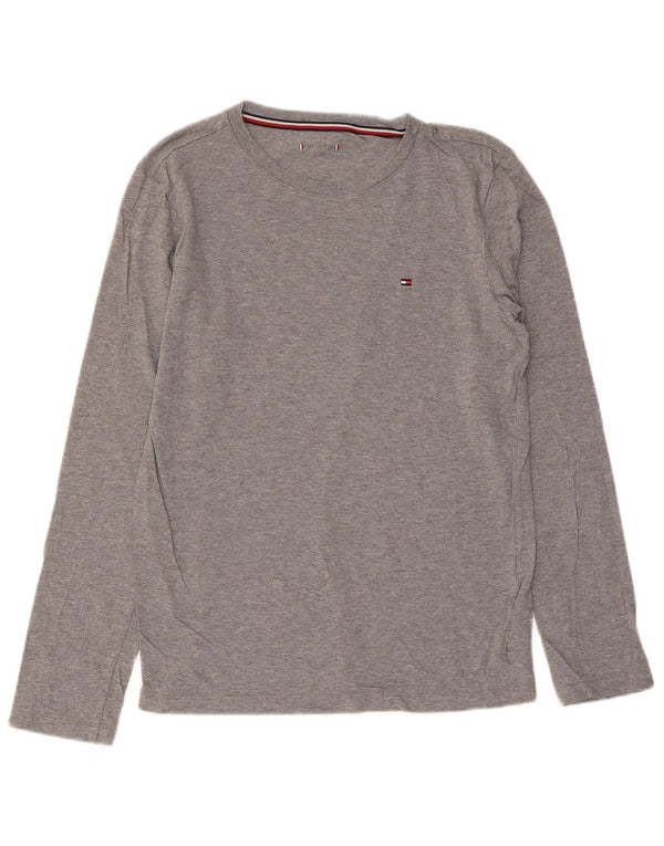 Tommy Hilfiger majica dugih rukava za dječake 12-13 godina, sivi pamuk