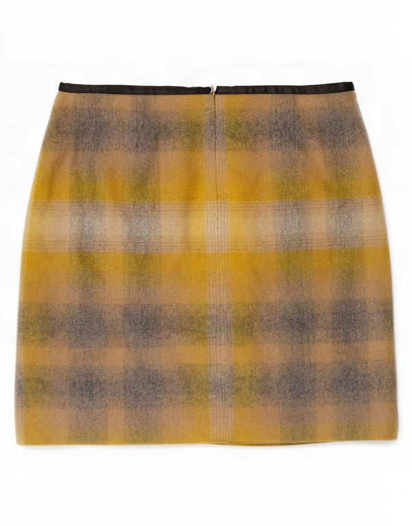 Tommy Hilfiger ženska mini suknja US 4 mala W28 žuta karirana vuna