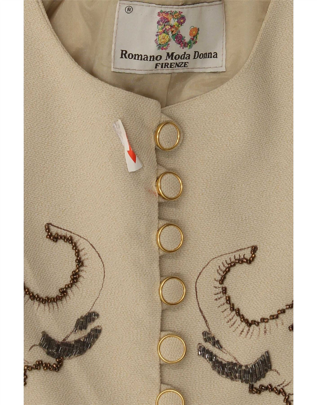 Vintage ženski sako IT 42 srednje bež boje sa životinjskim uzorkom