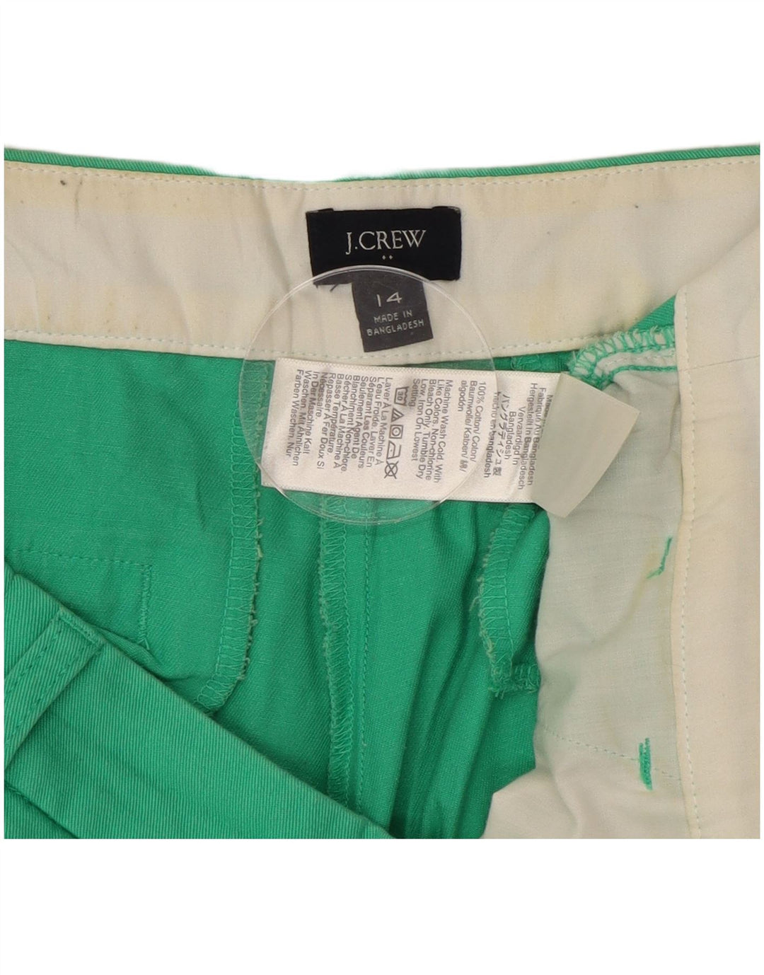 J. CREW Ženske chino kratke hlače US 14 XL W36 Zeleni pamuk