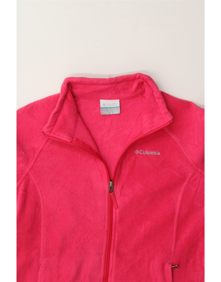 COLUMBIA Girls Fleece Jacket 12-13 Years Large Pink Polyester Vintage Columbia and Second-Hand Columbia from Messina Hembry 