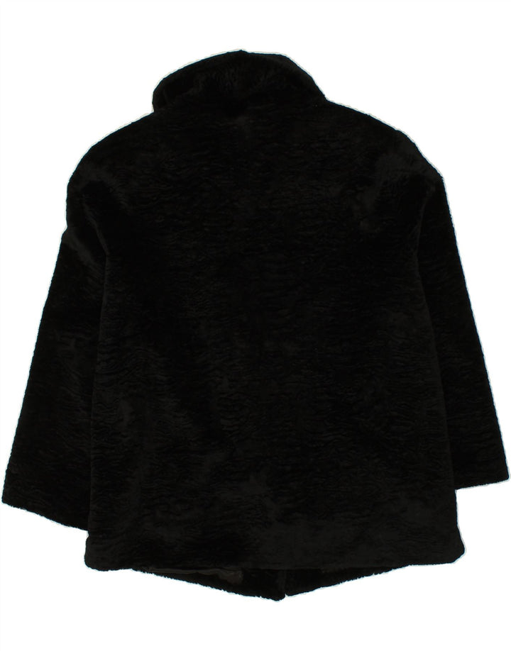 VINTAGE Womens Overcoat UK 16 Large Black Viscose Vintage Vintage and Second-Hand Vintage from Messina Hembry 
