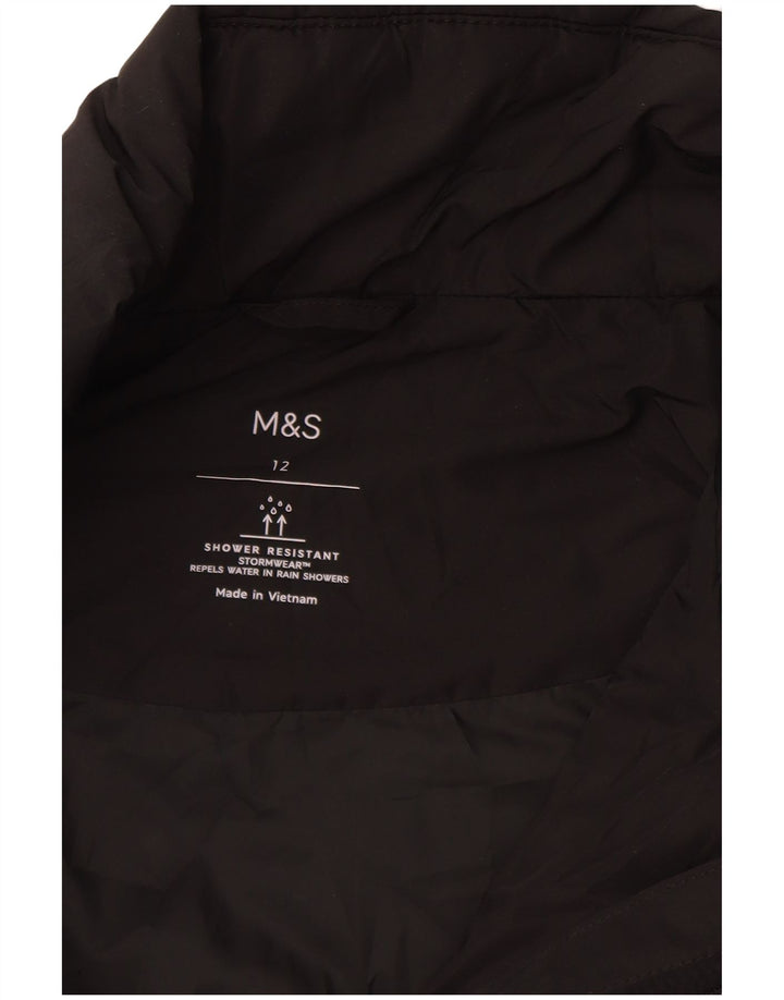 Marks & Spencer ženski prošiveni kaput UK 12 srednji crni poliester