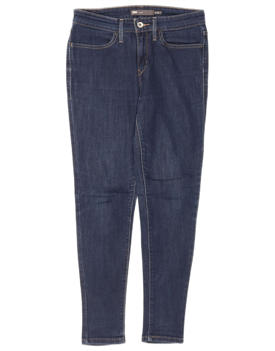 LEVI'S ženske uske traperice s tajicama US 6 srednje W28 L27 plavi pamuk