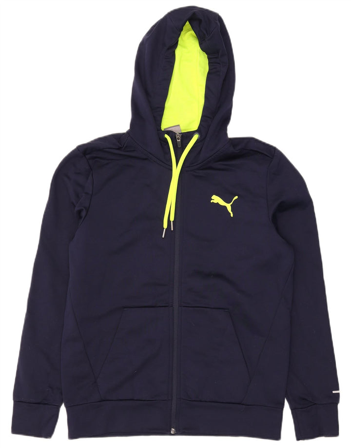 Puma muški pulover s kapuljačom s patentnim zatvaračem mali tamnoplavi poliester