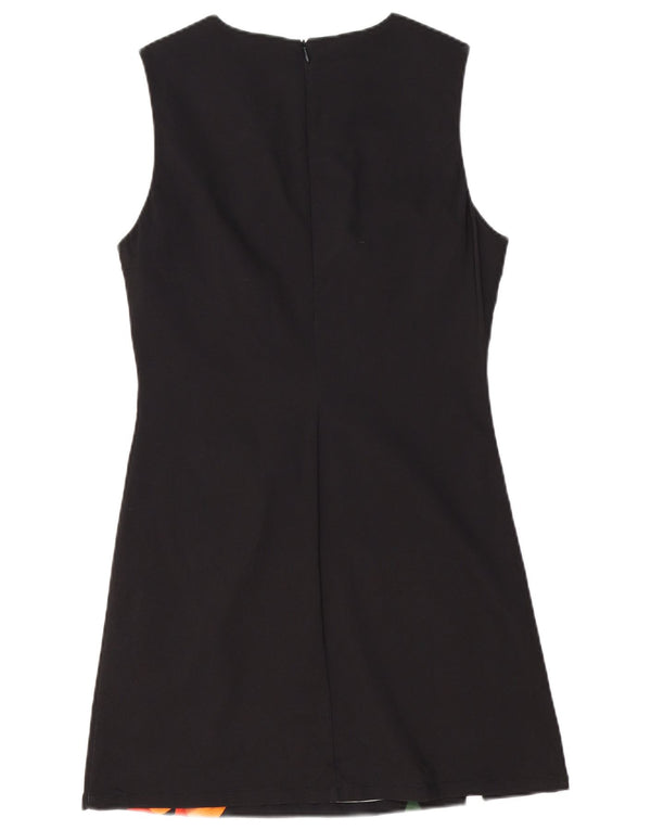 Desigual ženska plašt haljina bez rukava UK 14 velika crna cvjetna