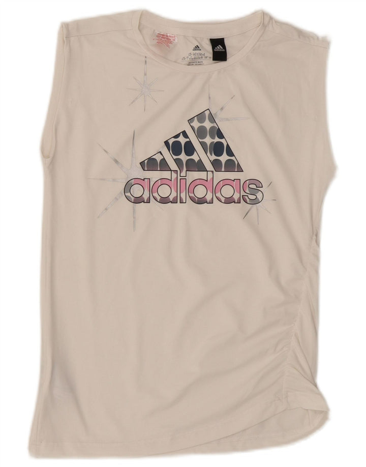 Adidas gornji dio prsluka za djevojčice od 13-14 godina od bijelog poliestera