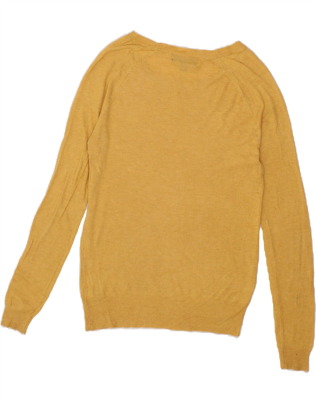 MOSSIMO Womens Boat Neck Jumper Sweater UK 12 Medium Yellow Nylon Vintage Mossimo and Second-Hand Mossimo from Messina Hembry 