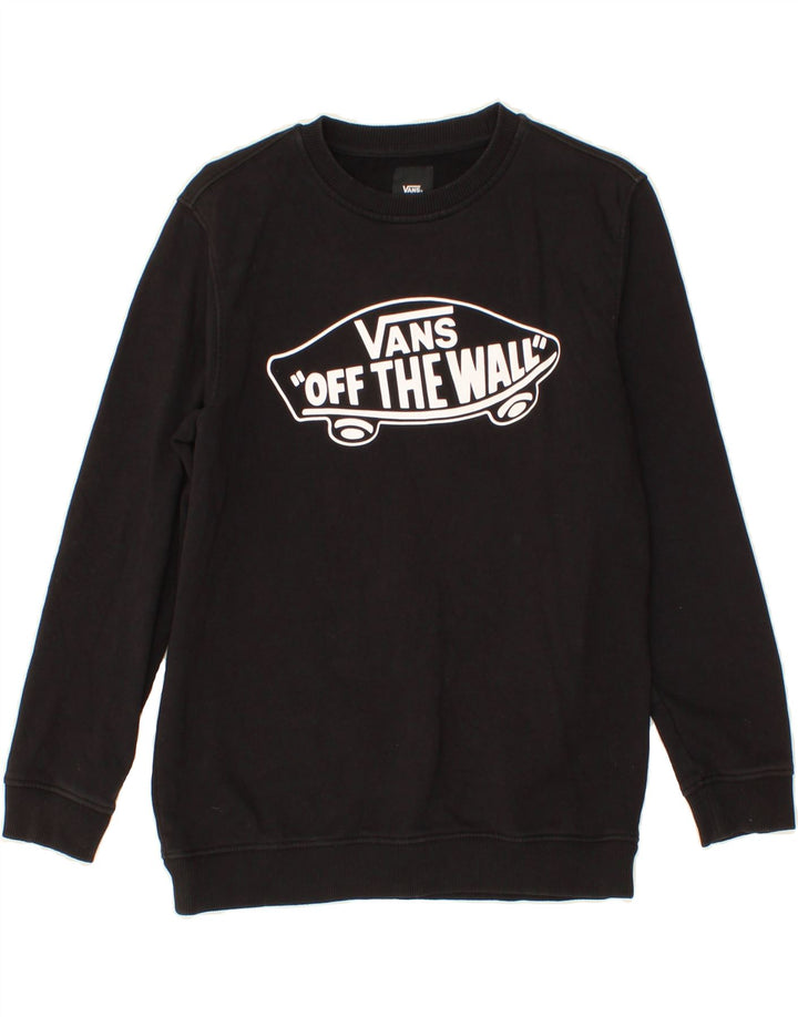 VANS Boys Graphic Sweatshirt Džemper 12-13 Years Large Black