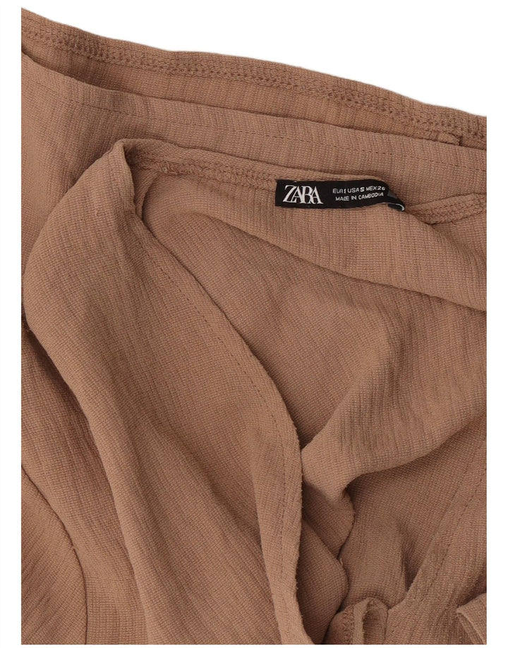 Zara ženski gornji dio bluze 1/2 rukava UK 10 Small Brown