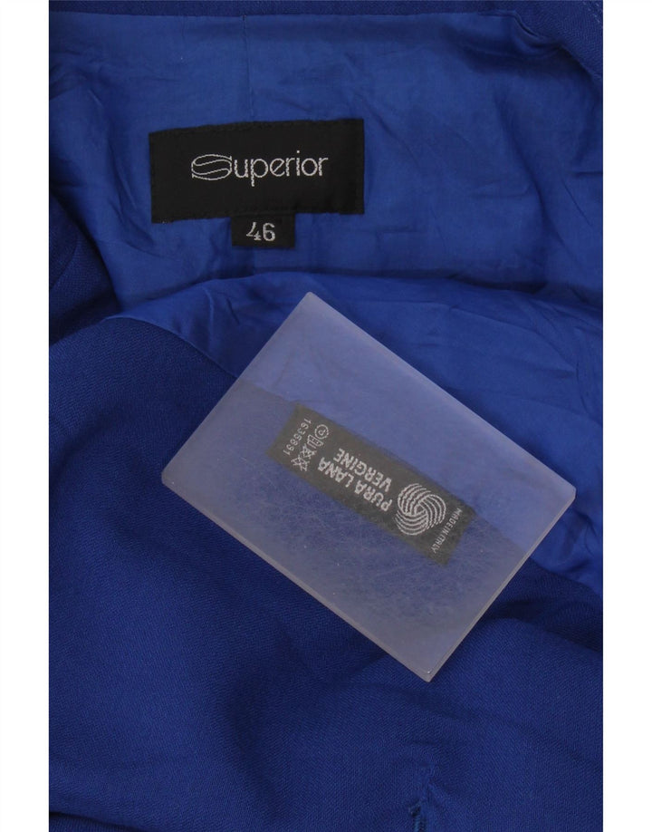 Vrhunska ženska jakna s 3/4 rukavima IT 46 Large Blue Virgin Wool