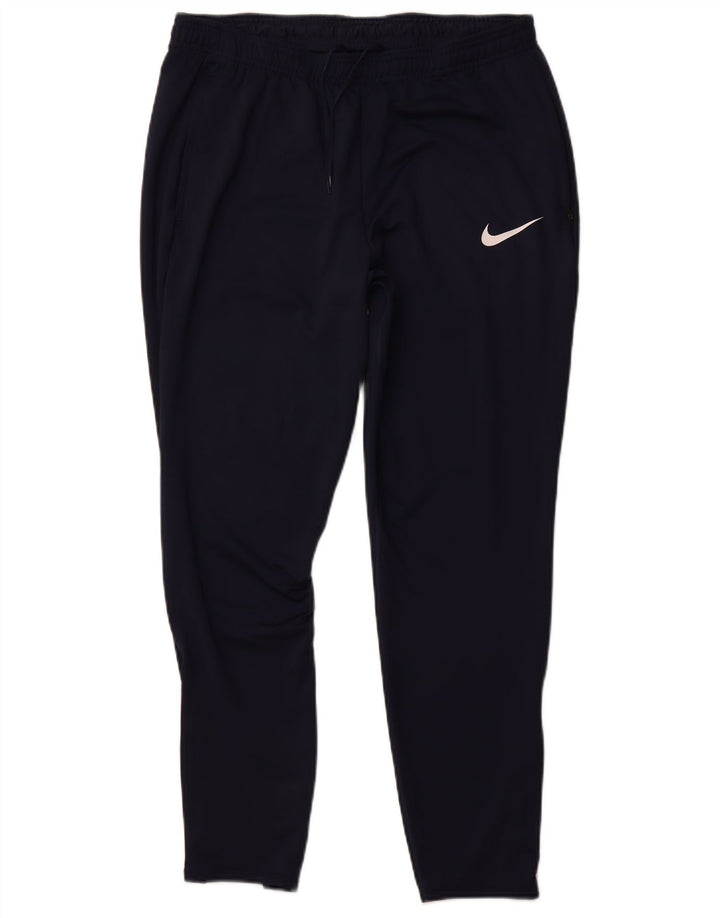 NIKE muške Dri Fit Slim Fit hlače za trenirku, velike tamnoplave poliesterske hlače