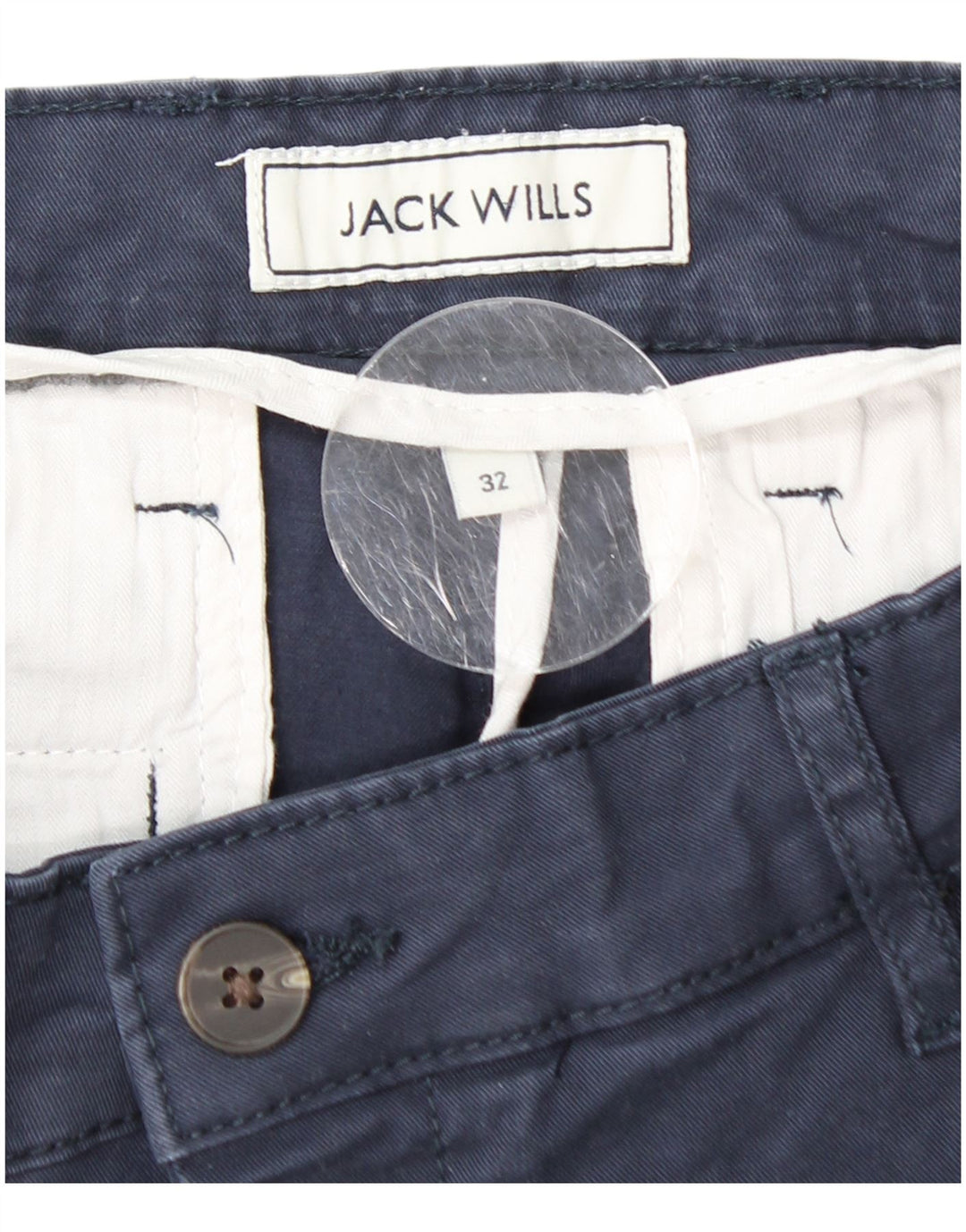 JACK WILLS Muške uske kratke chino hlače W32 srednje tamnoplavi pamuk
